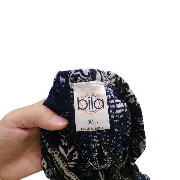 Bila shorts navy & white paisley print pull on beachy comfy XL - Picture 3 of 3